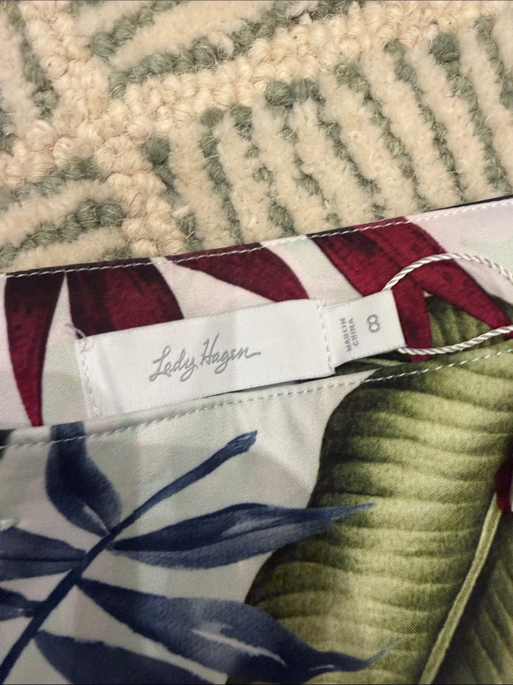 Lady Hagen Tropical Floral Skort in Mint, Navy & Burgundy - Picture 2 of 5